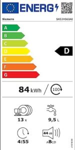 Siemens SN53HS60AE iQ300 lavastoviglie parzialmente integrata con funzione varioSpeed Plus, compatibile con Smart Home tramite Home Connect.