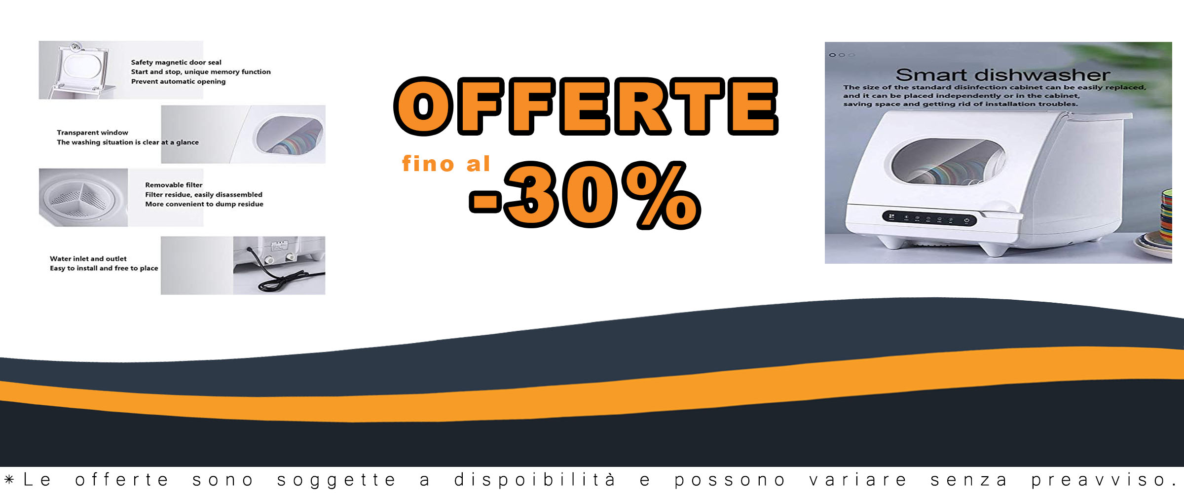 Lavastoviglie da tavolo automatica portatile senza impianto idraulico, perfetta per appartamenti e uffici