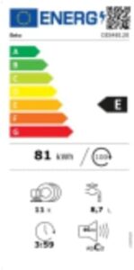 Lavastoviglie BEKO DIS48120 45cm con 3° vassoio, design integrabile e funzionalità avanzate per una pulizia perfetta