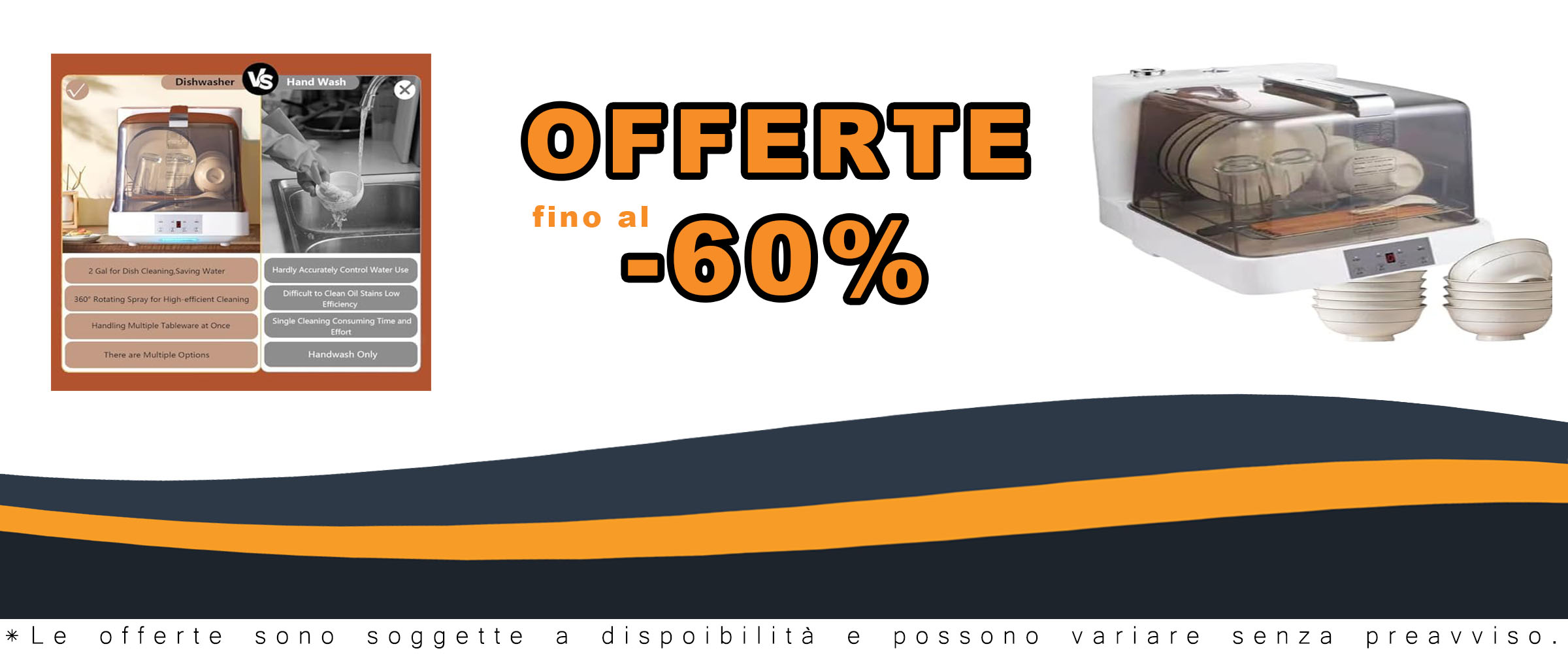 Lavastoviglie MhWrghts compatta con serbatoio d'acqua per uso domestico e in ufficio