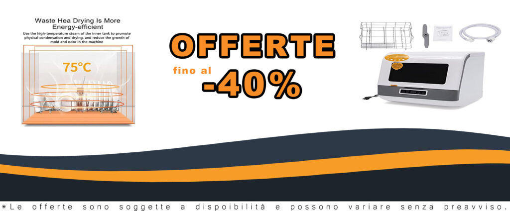 Mini lavastoviglie AAADRESSES portatile da appoggio, ideale per piccoli appartamenti e camper.