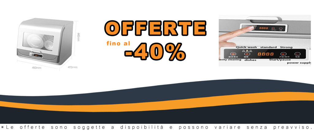 BLUNOA Lavastoviglie da Tavolo, mini lavapiatti portatile con display LED, 6 impostazioni di pulizia, spray 360° e asciugatura intelligente.