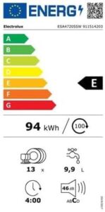 Lavastoviglie 13 coperti bianca, silenziosa e efficiente Classe E