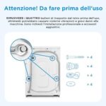 Midea MF100W70/E Lavatrice a carica frontale, 7 kg, design slim, 1200 giri, programma Hygiene 90℃.