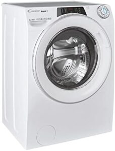 Candy RapidÓ Lavatrice 10 Kg, bianca, con 9 programmi rapidi, funzione vapore, Wi-Fi e BLE, ideale per famiglie numerose e risparmio energetico.