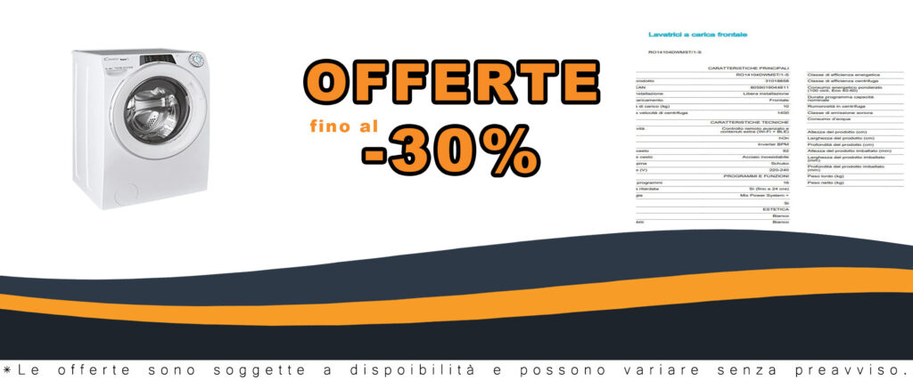 Candy RapidÓ Lavatrice 10 Kg, bianca, con 9 programmi rapidi, funzione vapore, Wi-Fi e BLE, ideale per famiglie numerose e risparmio energetico.
