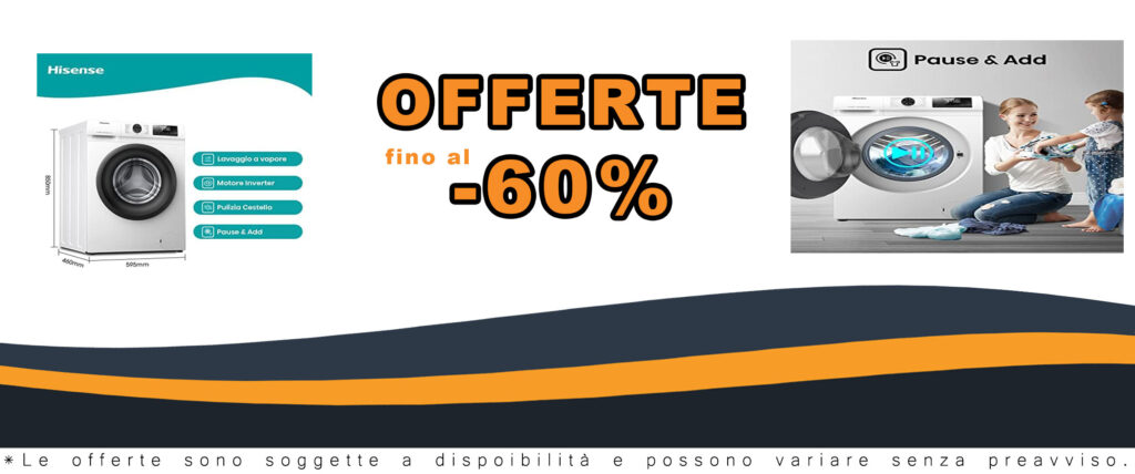 Hisense WFQE6012EVM Lavatrice Slim Carica Frontale con Motore Inverter, 6kg e 1200 giri
