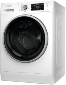Whirlpool Lavasciuga FRESHCARE 10+7 Kg, macchina bianca con funzione vapore e FreshCare, ideale per famiglie.