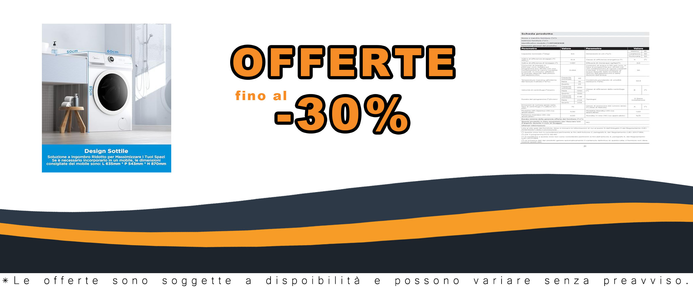 Midea MF10EW90B Lavatrice Slim Carica Frontale, 9 kg, 1400 giri, classe A, motore BLDC, funzione vapore, programma rapido