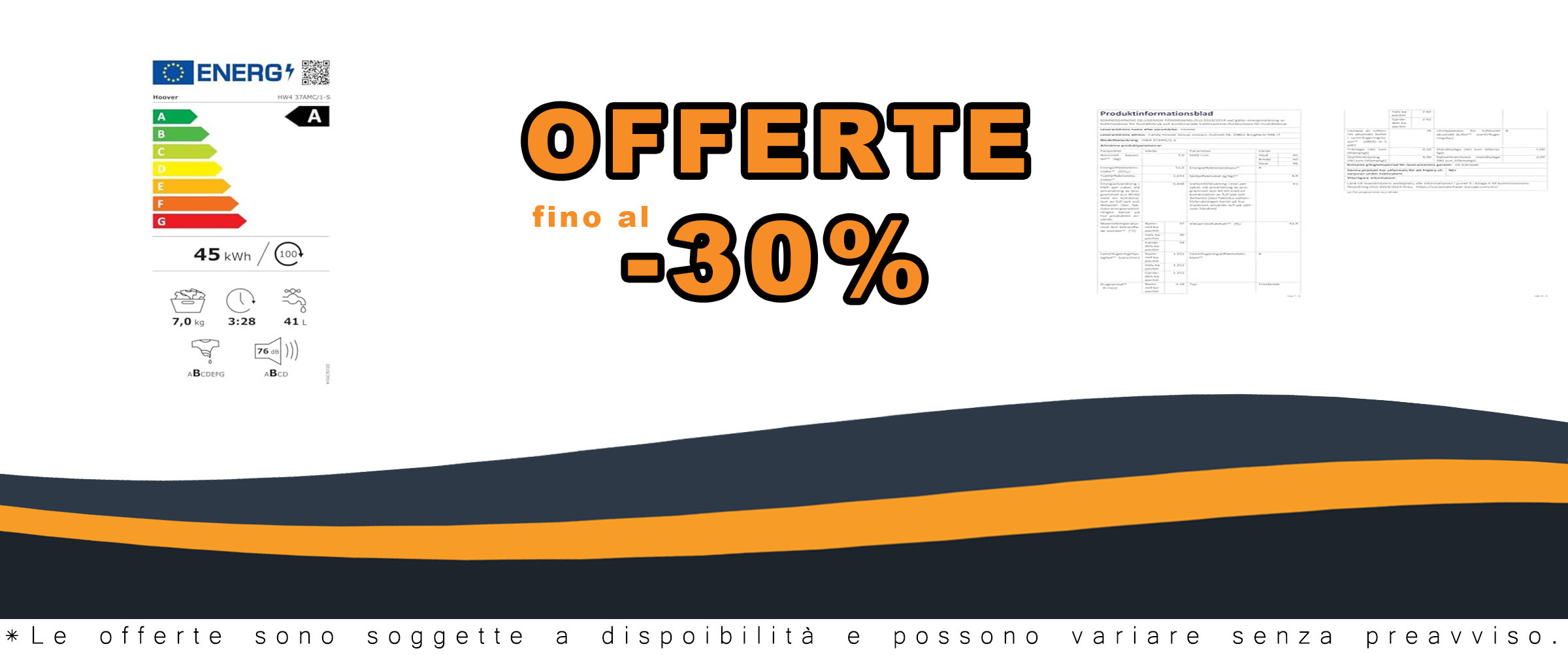 Hoover H-WASH 500 Lavatrice Slim 7 Kg, bianca, con Wi-Fi e controllo tramite app hOn, in un ambiente domestico elegante