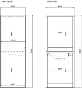 VE.CA Mobile Lavatrice Asciugatrice con ante in legno bianco frassino, ideale per l'organizzazione della lavanderia