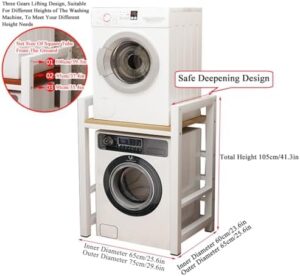 Kit Supporto per Asciugatrice Regolabile in Altezza, ideale per ottimizzare lo spazio in bagno o lavanderia, con capacità di carico 300 kg e design elegante.