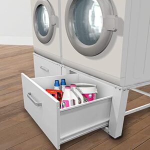 Vonia Base per Lavatrice con Cassetto, un supporto robusto e pratico per lavatrice e asciugatrice, con design elegante e cassetto integrato per stoccaggio.