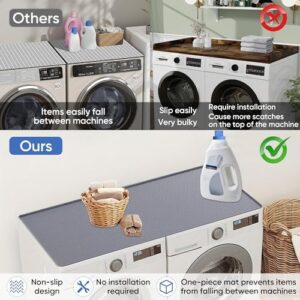 Copertura protettiva in silicone grigio per lavatrice e asciugatrice, antiscivolo e impermeabile, ideale per lavanderia e cucina.
