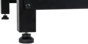 Base lavatrice CLP con doppia tampa, ripiano e cassetti neri, perfetta per due elettrodomestici.