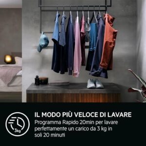 AEG Serie 6000 Lavatrice a Carica Frontale 9 kg, bianca, con tecnologia ProSense® per un lavaggio efficiente e risparmio energetico.