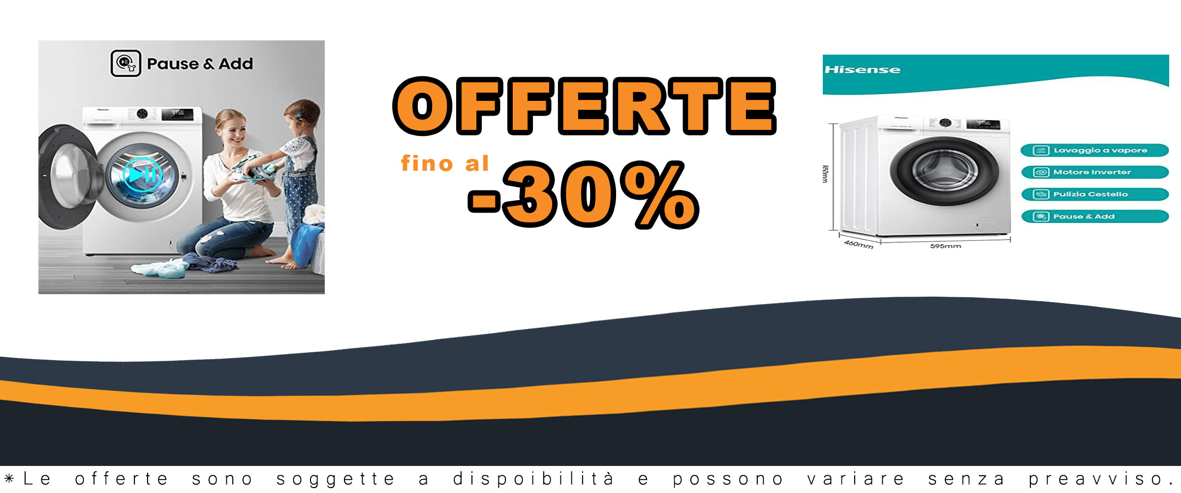 Hisense WFQE7012EVM Lavatrice Slim Carica Frontale 7kg, con Motore Inverter, Classe A, 1200 giri, Funzione Vapore