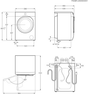 AEG LR7FS75490 Lavatrice Serie 7000 con funzione vapore ProSteam, 9 kg, 1400 giri/min, colore grigio