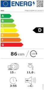 AEG FFB63700PM Lavastoviglie Libera Installazione Proclean, 60 cm, Inox Antimpronta