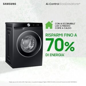 Lavatrice Samsung AI Control WW90DG6U85LB/U3 con tecnologia avanzata, 9 kg, 1400 RPM, e funzionalità Wifi