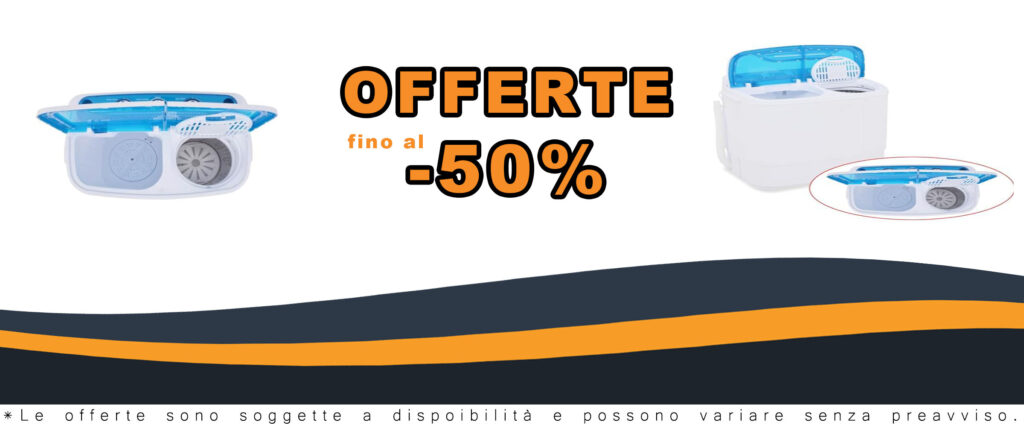 VidaXL Mini Lavatrice a Vaschetta Doppia 5,6 kg in plastica blu e bianca, ideale per campeggio e spazi ridotti
