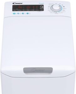 Lavatrice Candy CSTG 28TMV5 bianca con carica dall'alto, capacità 8 kg e 1200 giri al minuto