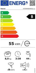Hoover H3TSM48TAMCE-11 Lavatrice Carica dall’Alto 8 Kg, Classe Energetica B e Funzione Vapore