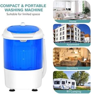Mini lavatrice Giantex GX24977-PE, compatta e semiautomatica, perfetta per piccoli spazi come appartamenti, camere da letto e camper.