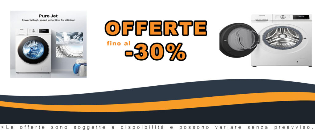 Lavatrice Hisense WFQA1014EVJM con funzione vapore, capacità 10 kg, 1400 giri/min, e AquaStop