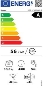 Hoover HWE 413AMBS/1-S Lavatrice 13 kg con motore inverter, funzione vapore e centrifuga a 1400 giri