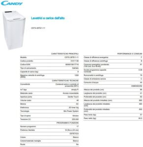 Immagine della Lavatrice Candy Smart CSTG 28TE/1-11, con carica dall'alto e connettività NFC.