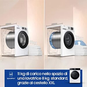 Samsung Lavatrice BESPOKE AI™ con Ecodosatore, 11 Kg, 1400 RPM, Wi-Fi e Vapore, ideale per famiglie numerose