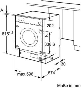 Lavatrice da incasso Siemens WI14W443 iQ700, 8 kg, 1400 giri/min con display a LED e timeLight