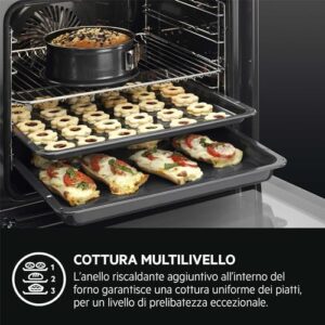 AEG Serie 6000 Forno da Incasso Multifunzione, Capacità 72 Litri, Acciaio Inox Antimpronta, Sistema OptiFlex