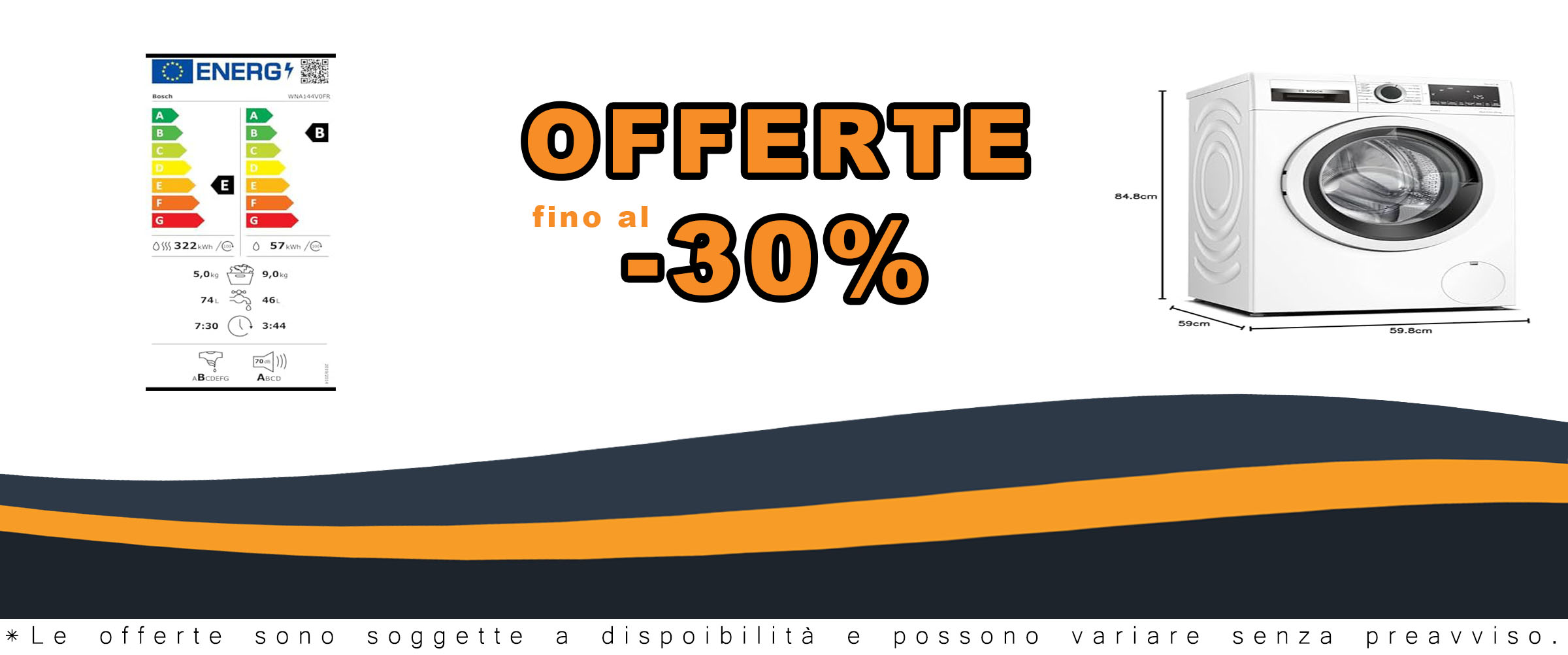 Lave-linge séchant BOSCH WNA144V0FR SER4 - Dettaglio della macchina con design bianco e dimensioni compatte