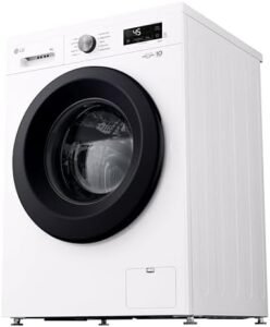Lavatrice LG F4NX1008NWK a carica frontale, 8 kg, Wi-Fi, 1400 giri, con lavaggio a vapore Allergy Care, modello Essence White.