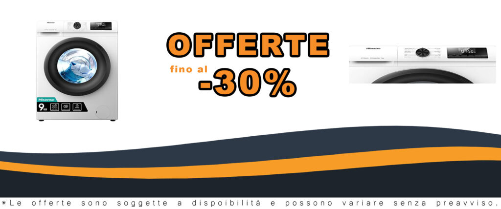 Lavatrice Hisense WFQP9014EVM con capacità 9 Kg, 1200 rpm, display LED e programma rapido