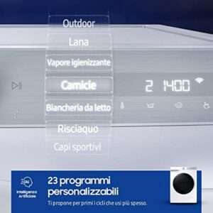 Samsung Lavatrice Ai Control UltraWash WW90T734DWH/S3, 9 kg, WiFi, Vapore, Design elegante e innovativo