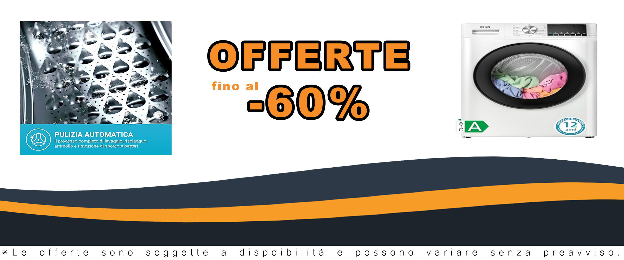 Lavatrice CHiQ CFL100-14586IM3XWA con motore a inverter, 10kg di capacità e design Space Pro.