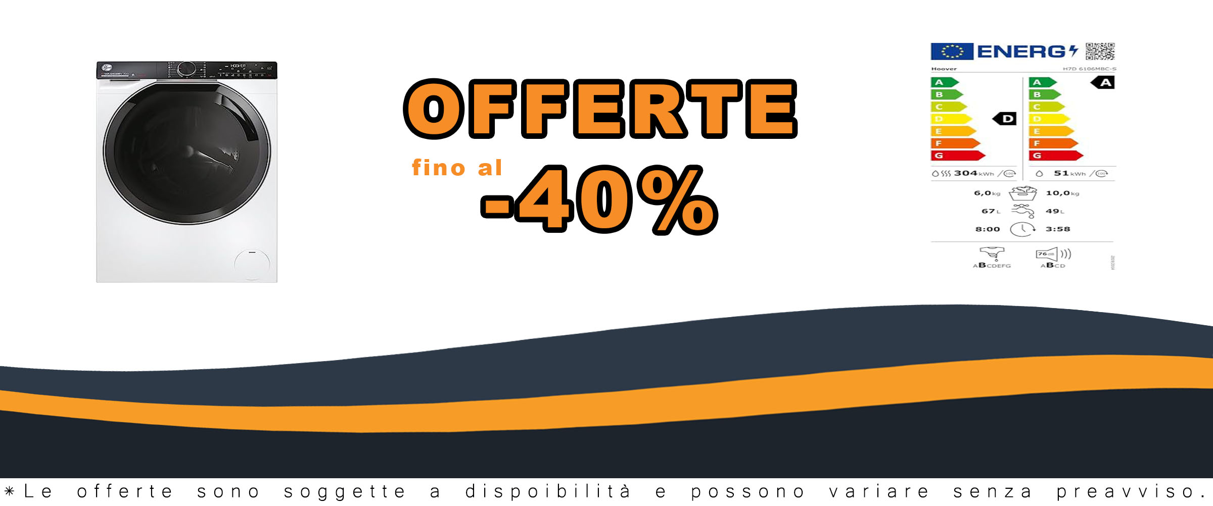 Hoover H-WASH&DRY 700 Lavasciuga 10+6 Kg con Wi-Fi e Steam Care Pro