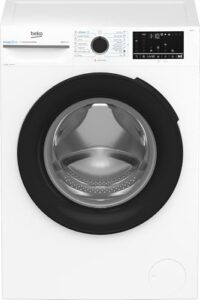 Lavatrice Beko AMBMWU4841B con display touch e oblò nero, tecnologia EnergySpin e funzione a vapore