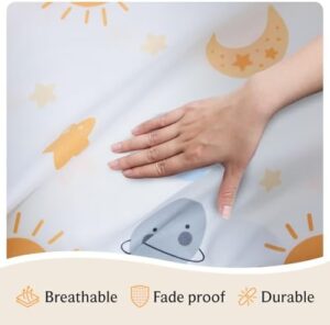 Set di lenzuola LuxClub con motivo sole, 3 pezzi, per letto singolo, perfetto per adolescenti, in morbida microfibra.