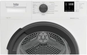 Asciugatrice Beko DRXS823A da 8 kg con pompa di calore, design elegante e tecnologia avanzata per il risparmio energetico.