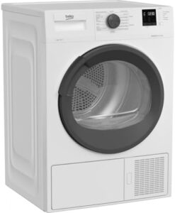 Asciugatrice Beko DRXS823A da 8 kg con pompa di calore, design elegante e tecnologia avanzata per il risparmio energetico.