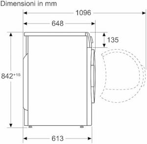 Bosch WQG245D0IT Serie 6, asciugatrice a pompa di calore con capacità 9 kg, condensatore autopulente e programma Hygiene Plus