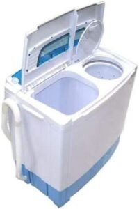 Mini lavatrice D+L GmbH 5,2 kg con centrifuga, ideale per viaggi e campeggio, carica dall'alto e pompa integrata