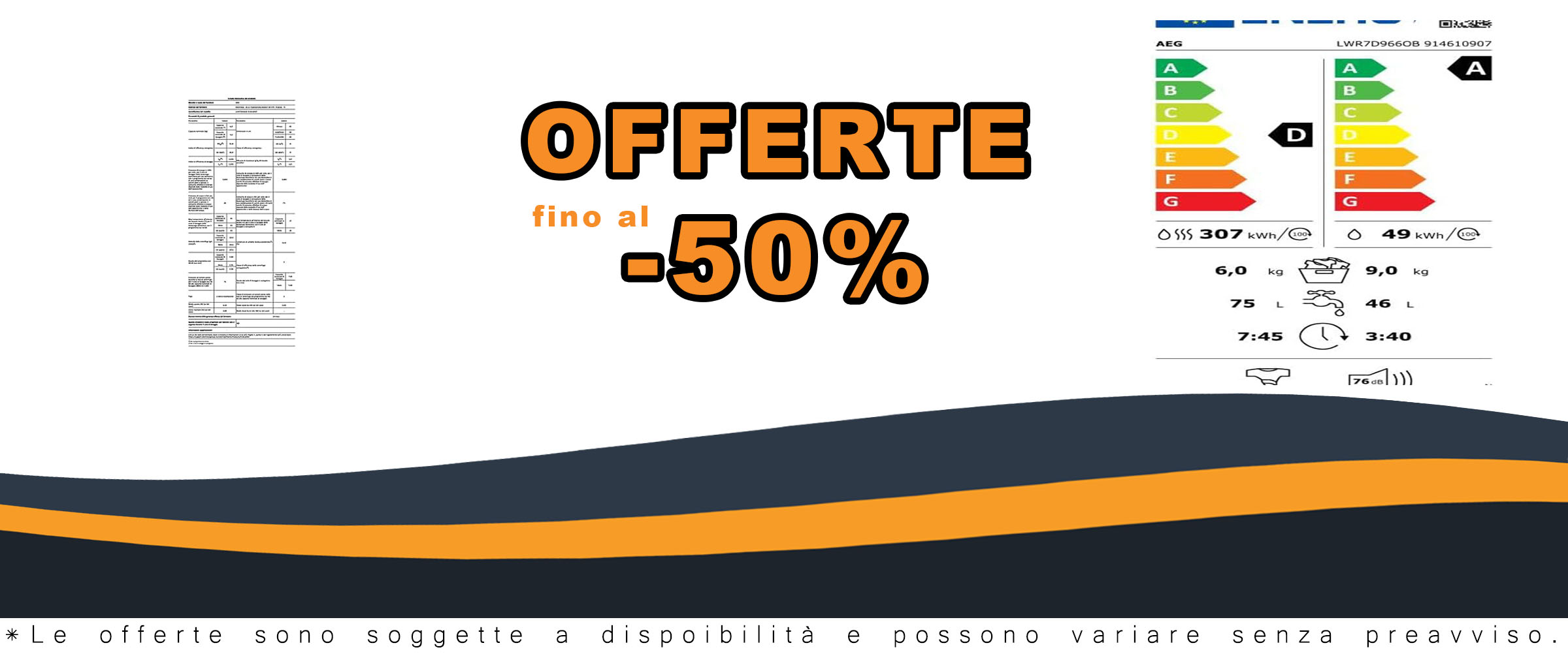 Lavasciuga a carica frontale AEG LWR7D966OB Serie 7000 PROSTEAM® 9 kg con capacità di 9 kg e funzione PROSTEAM® per un bucato perfetto.