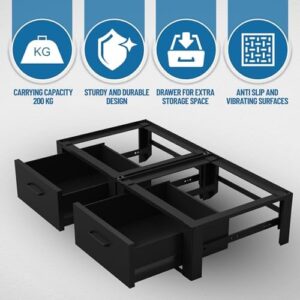 Vonia Base per lavatrice con cassetto - Supporto rialzato per lavatrice e asciugatrice, design elegante e pratico