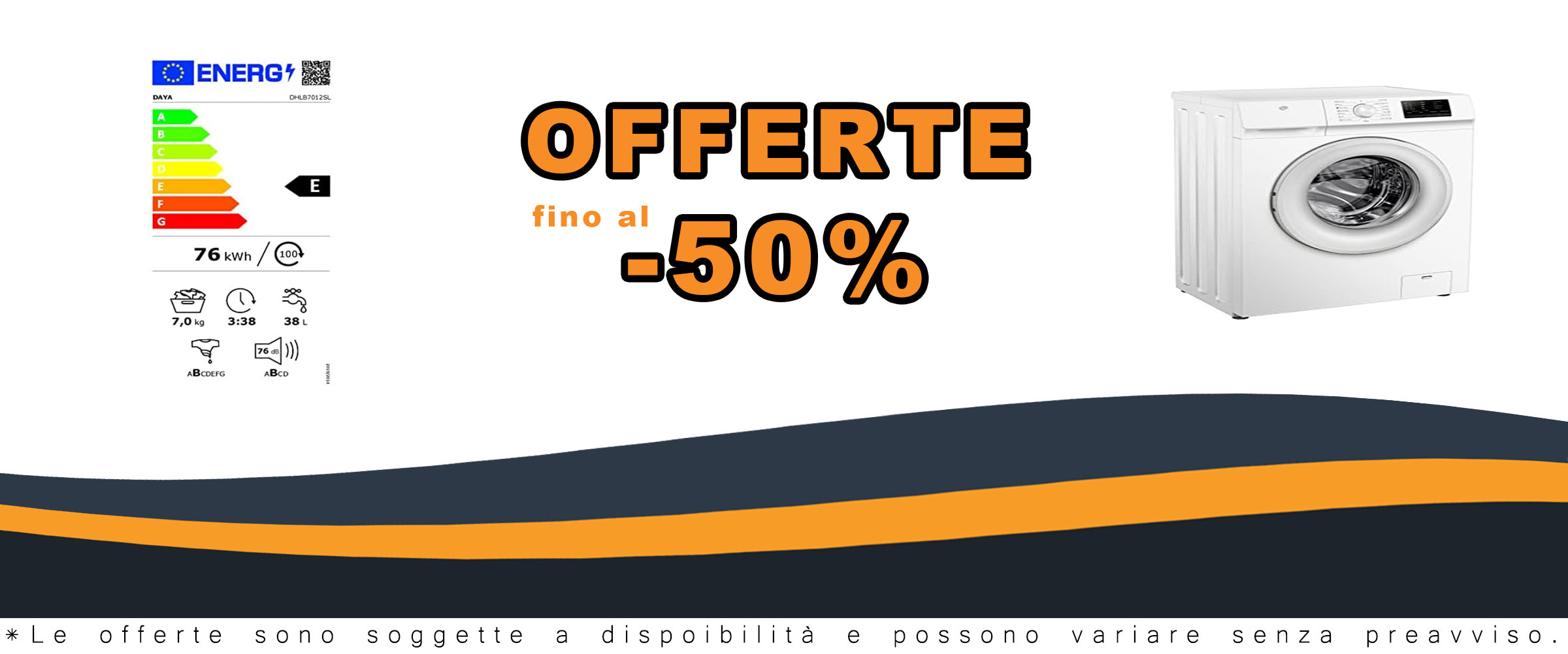 Daya Lavatrice DHLB7012SL freestanding a carica frontale, con design slim e 15 programmi di lavaggio