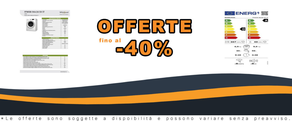 Whirlpool Lavasciuga a libera installazione 9Kg Classe D 1400 giri Inverter - FFWDB 96436 SV IT